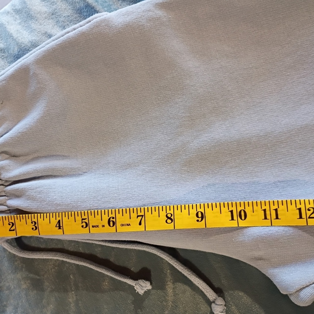 Zara Matching Sweatshirt & Jogger Set Blue Cropped Lounge Athleisure Size S - Picture 7 of 11